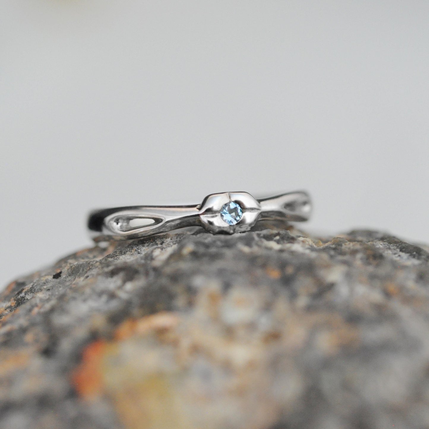 Aiyana - Unique Aquamarine Gemstone Ring in 14kt White Gold: A Sparkling Departure from Diamonds. Shop Exclusive.