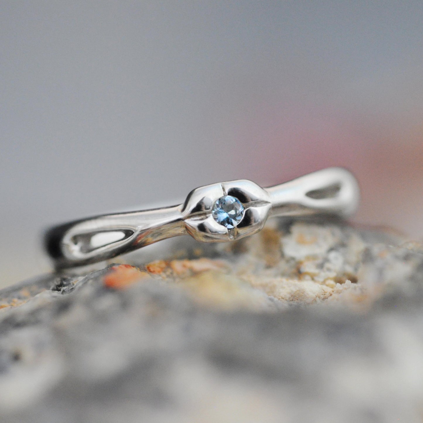 Aiyana - Unique Aquamarine Gemstone Ring in 14kt White Gold: A Sparkling Departure from Diamonds. Shop Exclusive.