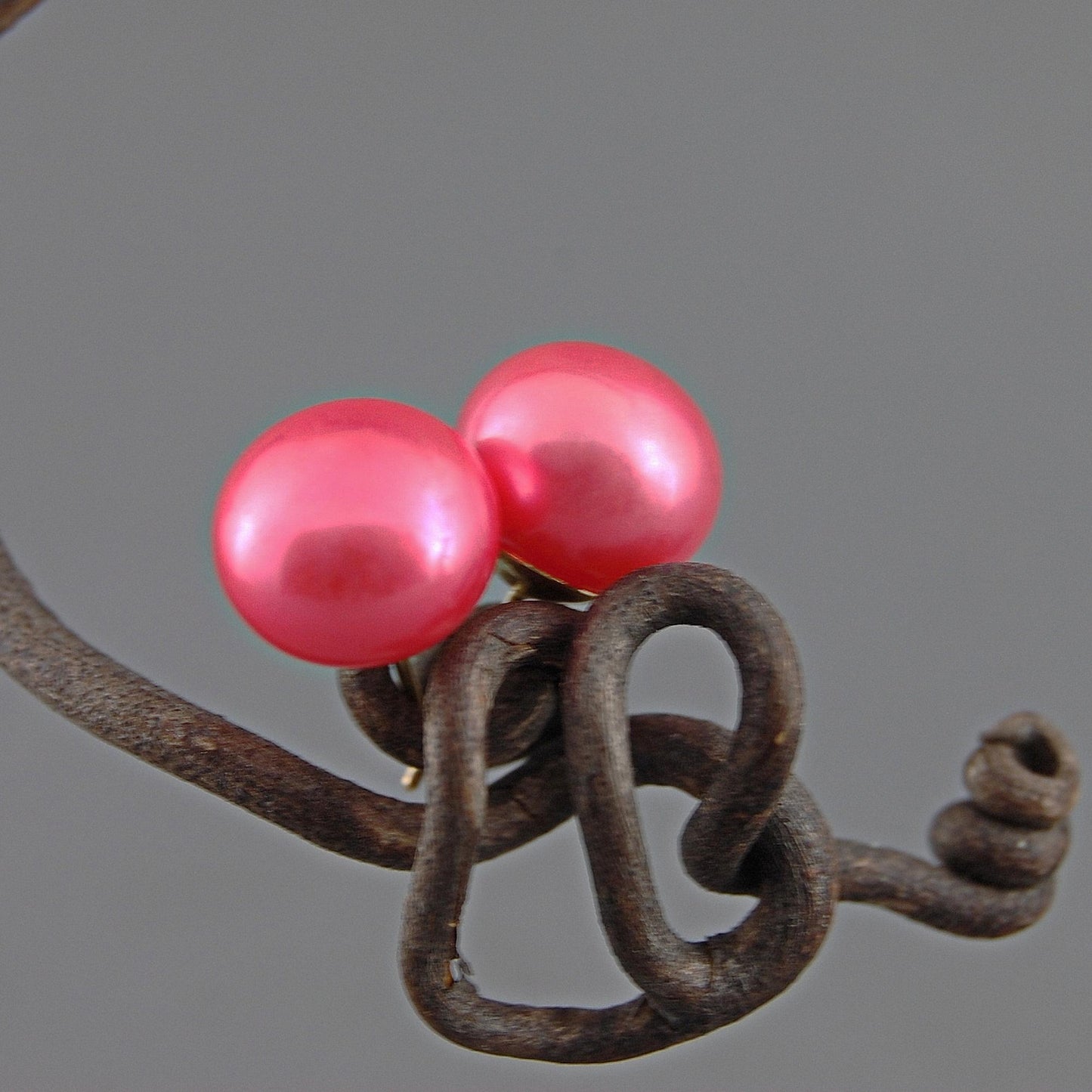 Aurelia - Pearl Stud Earrings, One of a Kind, Set in Solid 14kt Gold, FREE SHIPPING US.