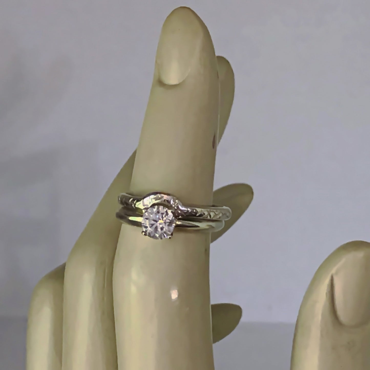 Artimis - Custom Made Wedding set in Platinum Silver PT950 or Guard Ring(s) or Solitaire Engagement Ring