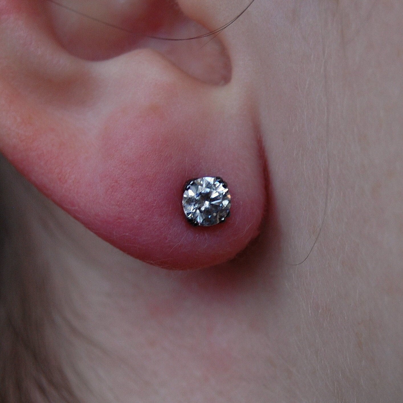 Athena - CZ Black Rhodium Plated Sterling Silver Stud Earrings. Free Shipping within US.