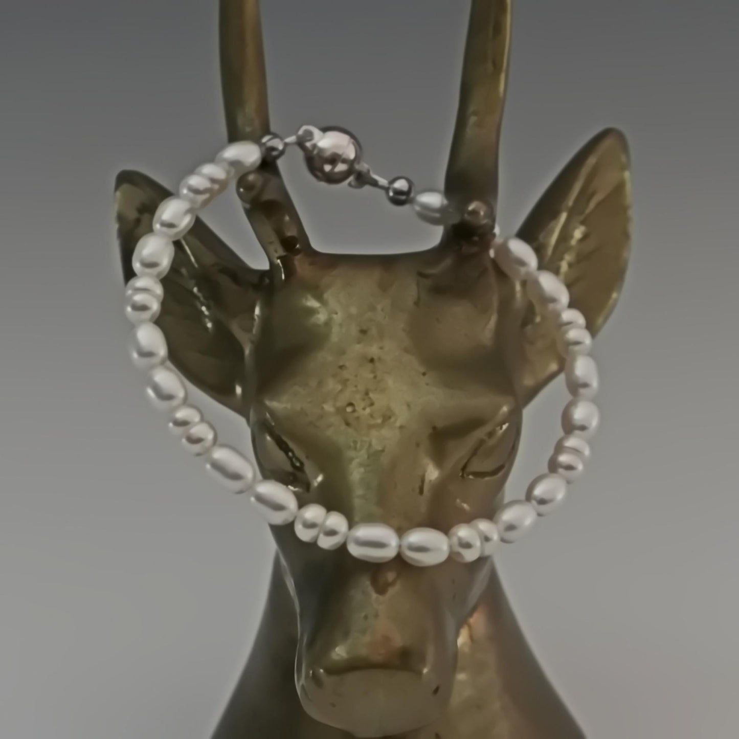 Thea - Beautiful White Freshwater Pearl Bracelet with Sterling Silver Magnetic Clasp. FREE SHIPPING US.