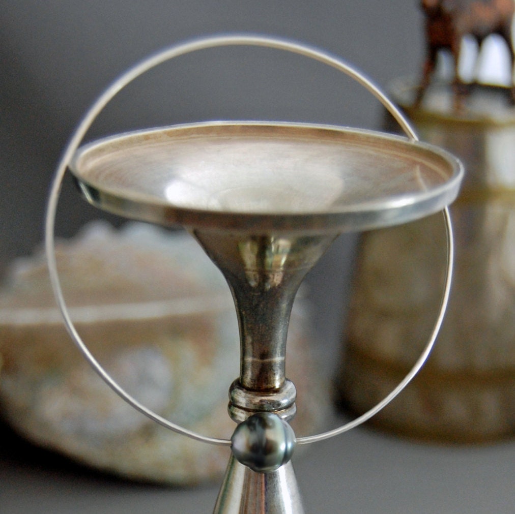 Birgit - Tahitian Peacock Pearl Bangle, Sterling Silver, FREE SHIP US