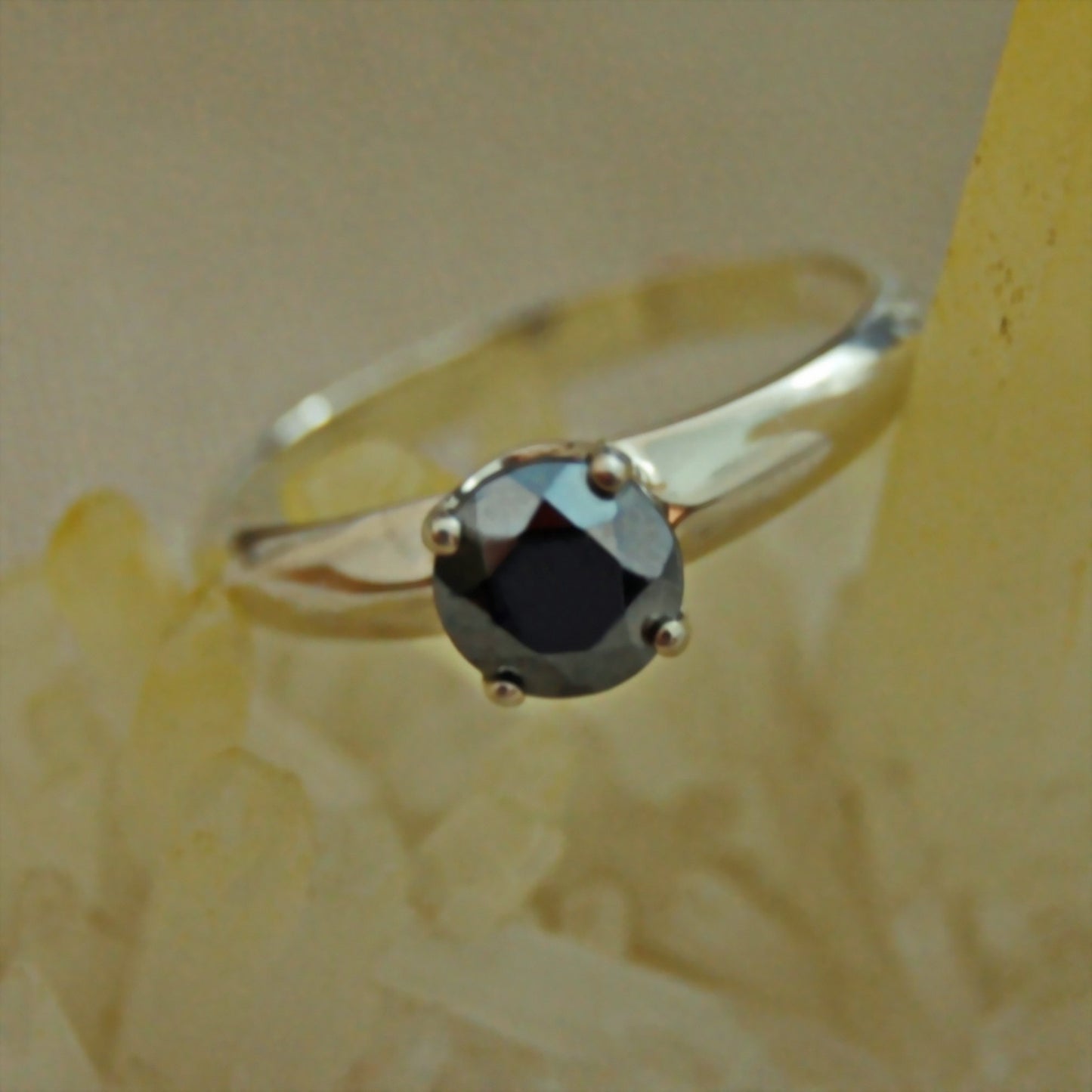 Brenna - Unique Silicon Crystal Gemstone Ring Set in Solid Argentium® Silver, Free shipping US.