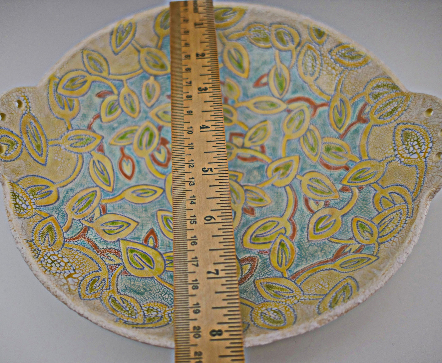 Snow Crust - Hand Painted Decorative Ceramic Bowl - Medium Size - Free Shipping in the US.