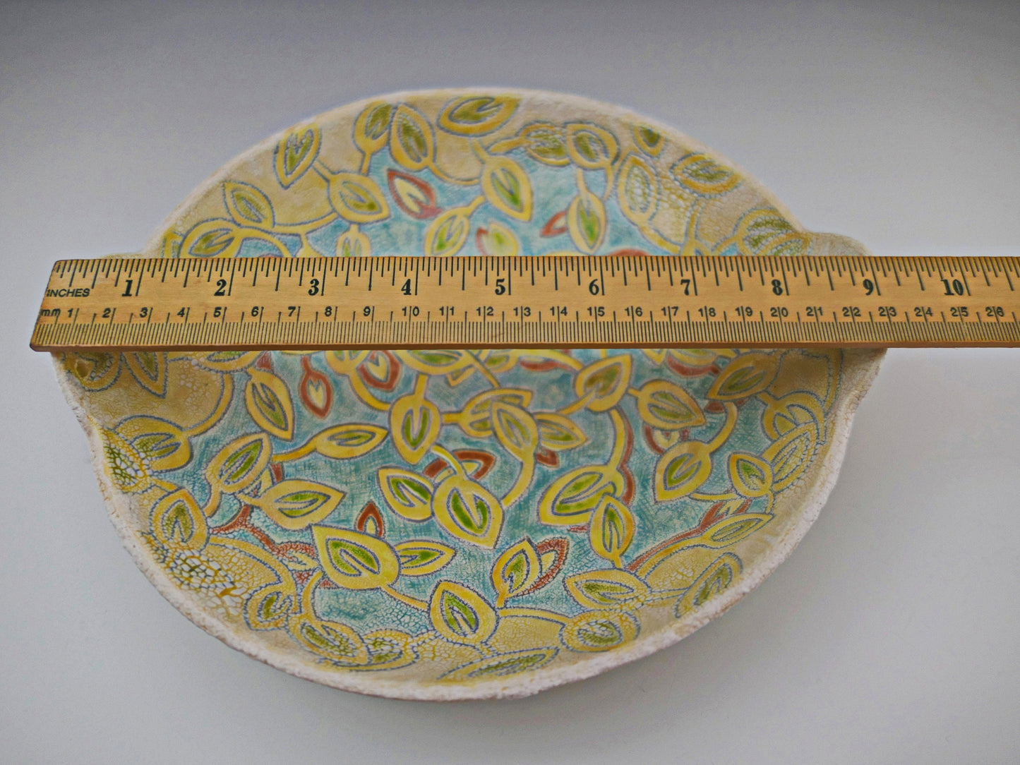 Snow Crust - Hand Painted Decorative Ceramic Bowl - Medium Size - Free Shipping in the US.