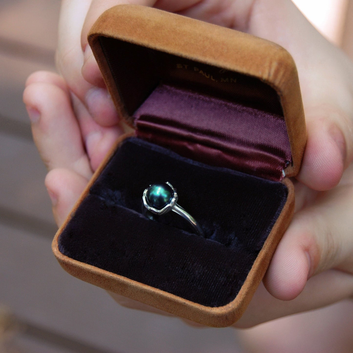 Evie - Pearl Engagement Ring, Continuum® Silver, FREE SHIPPING US