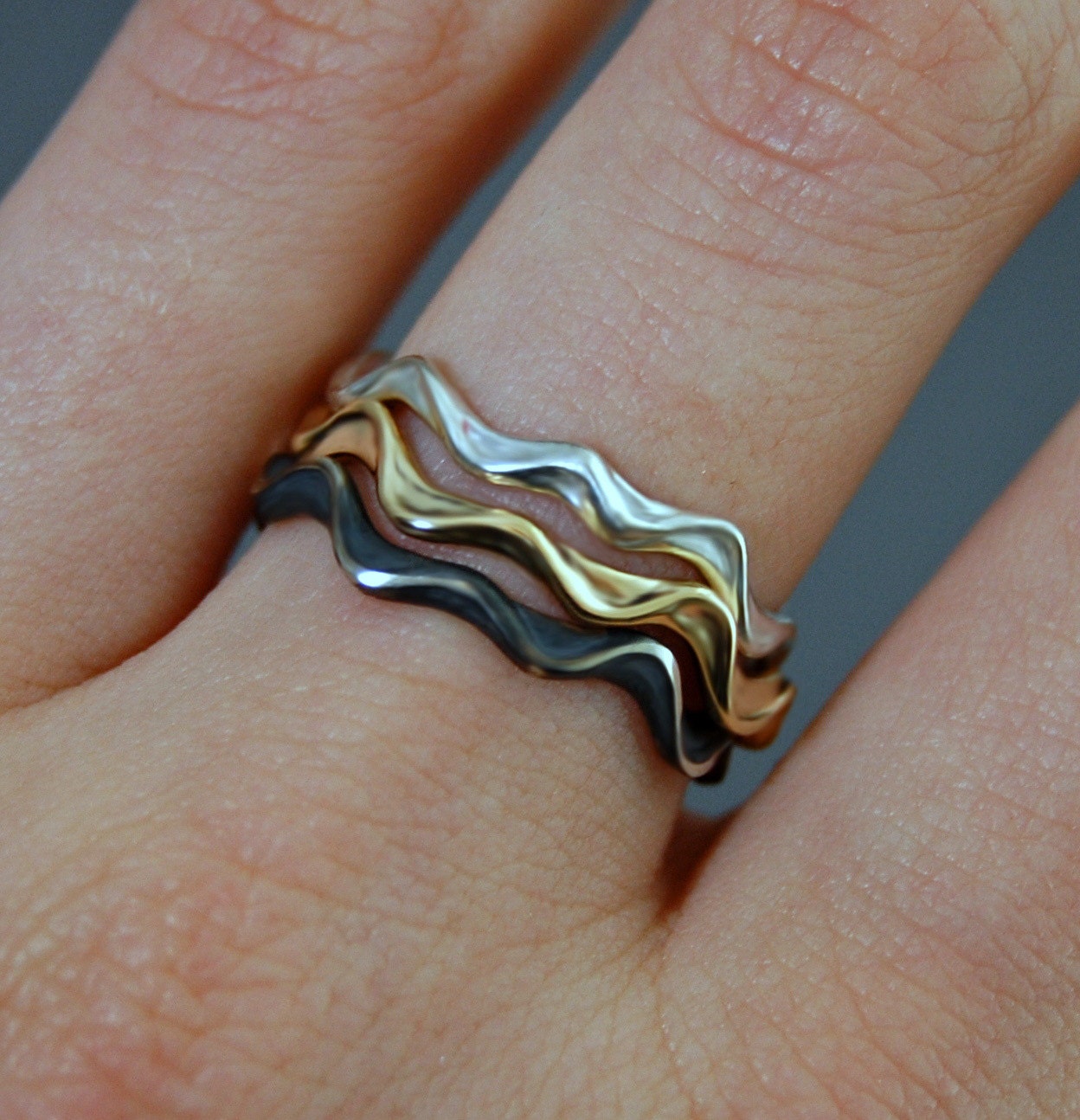 Dylana - Custom Made Stacking Ring or Wedding Bands, Gold, Silver, FREE SHIPPING US