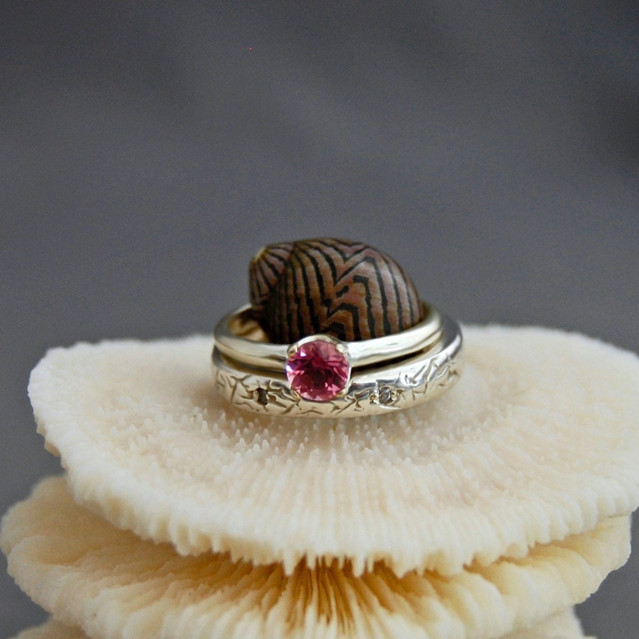 Melody - Unique Cut Out Wedding Band with Cubic Zirconia Accents, Silver, FREE SHIP US