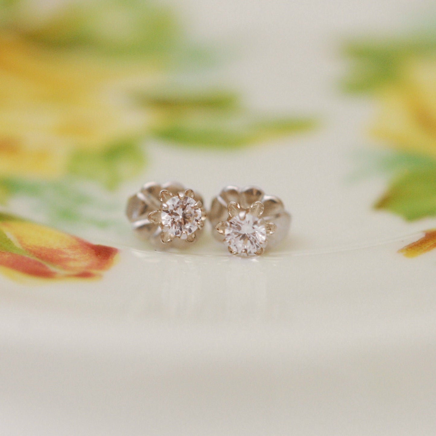 Stella - Cubic Zirconia Stud Earrings Sterling Silver, FREE SHIPPING US