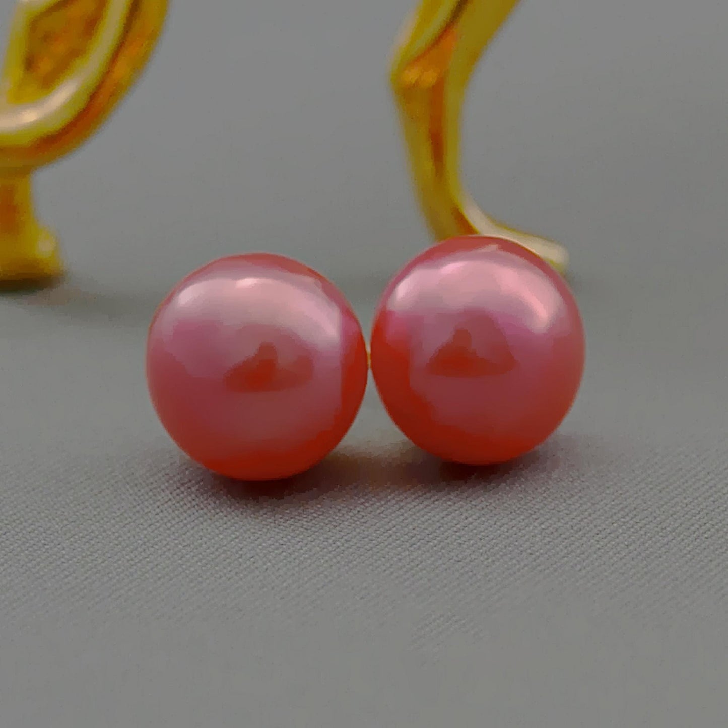 Aurelia - Pearl Stud Earrings, One of a Kind, Set in Solid 14kt Gold, FREE SHIPPING US.