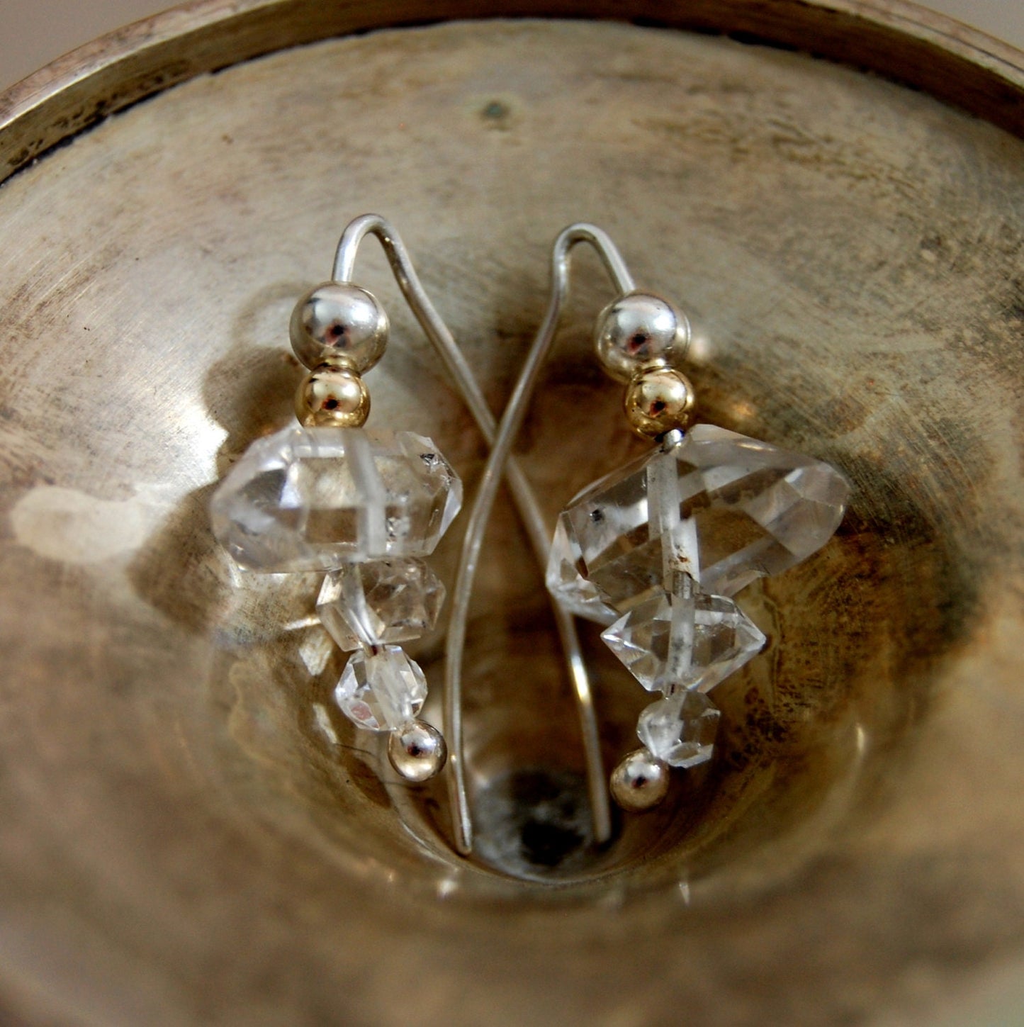 Ciana - Herkimer Diamond Earrings, Drop Earrings
