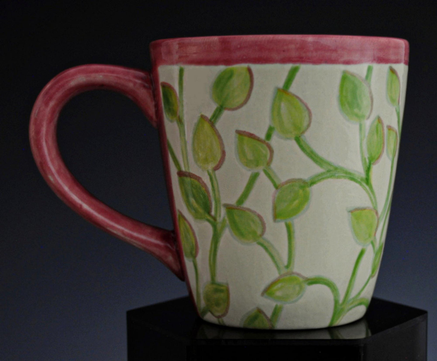 Spring Leaves - Unique Coffee Mug, hand painted mug, tea mug, FREE SHIPPING within the US.