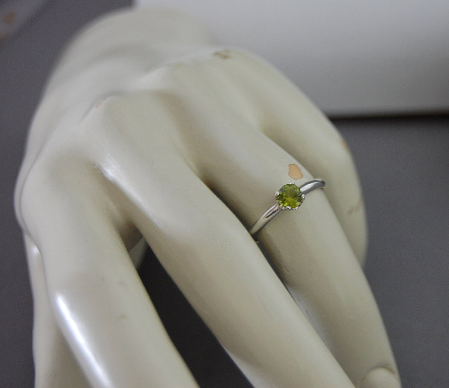 Alaqua - Peridot Gemstone and Sterling Silver Engagement Ring