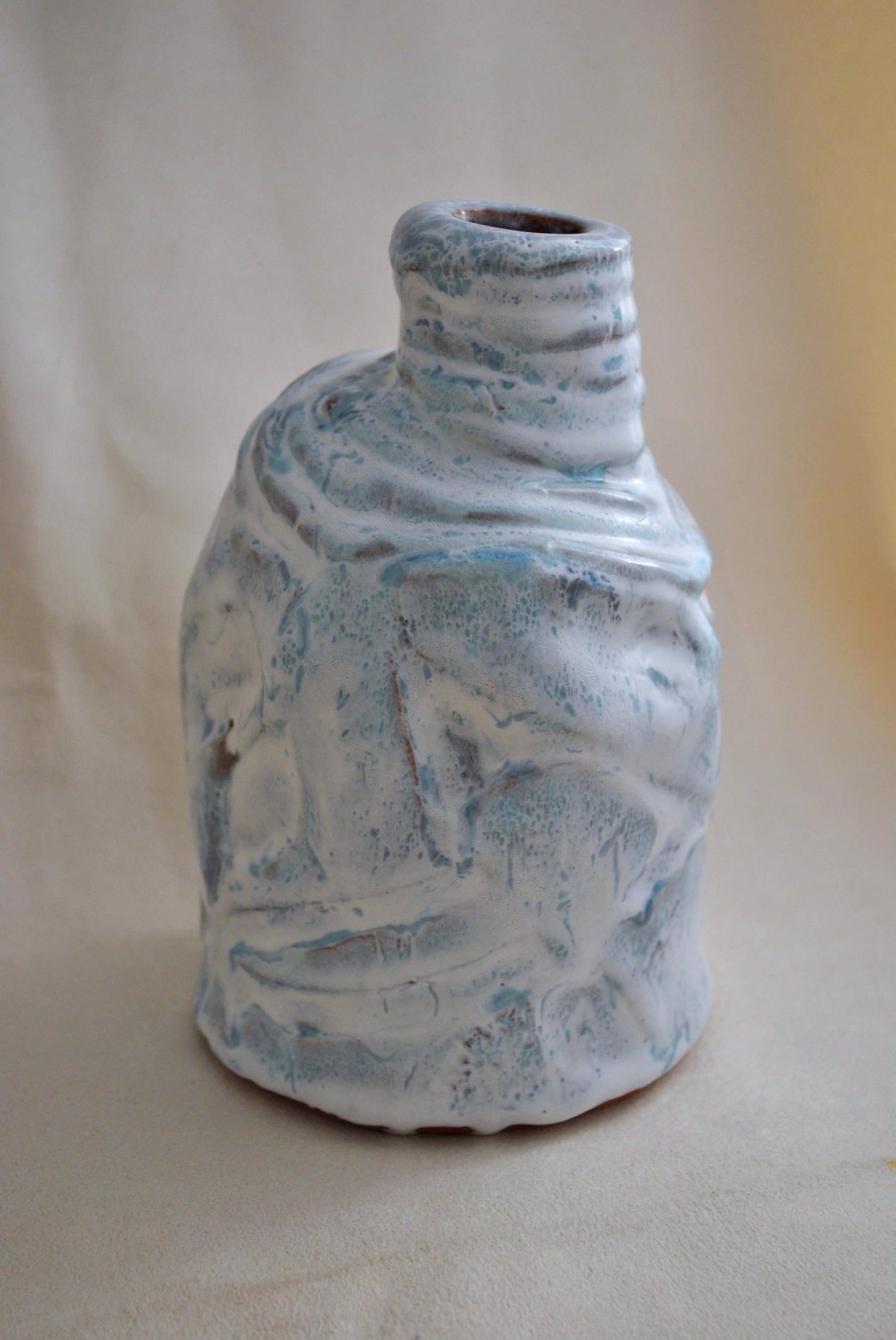 Emily - Ceramic Vase, hand built Ikebana Vase. FREE SHIPPING US.