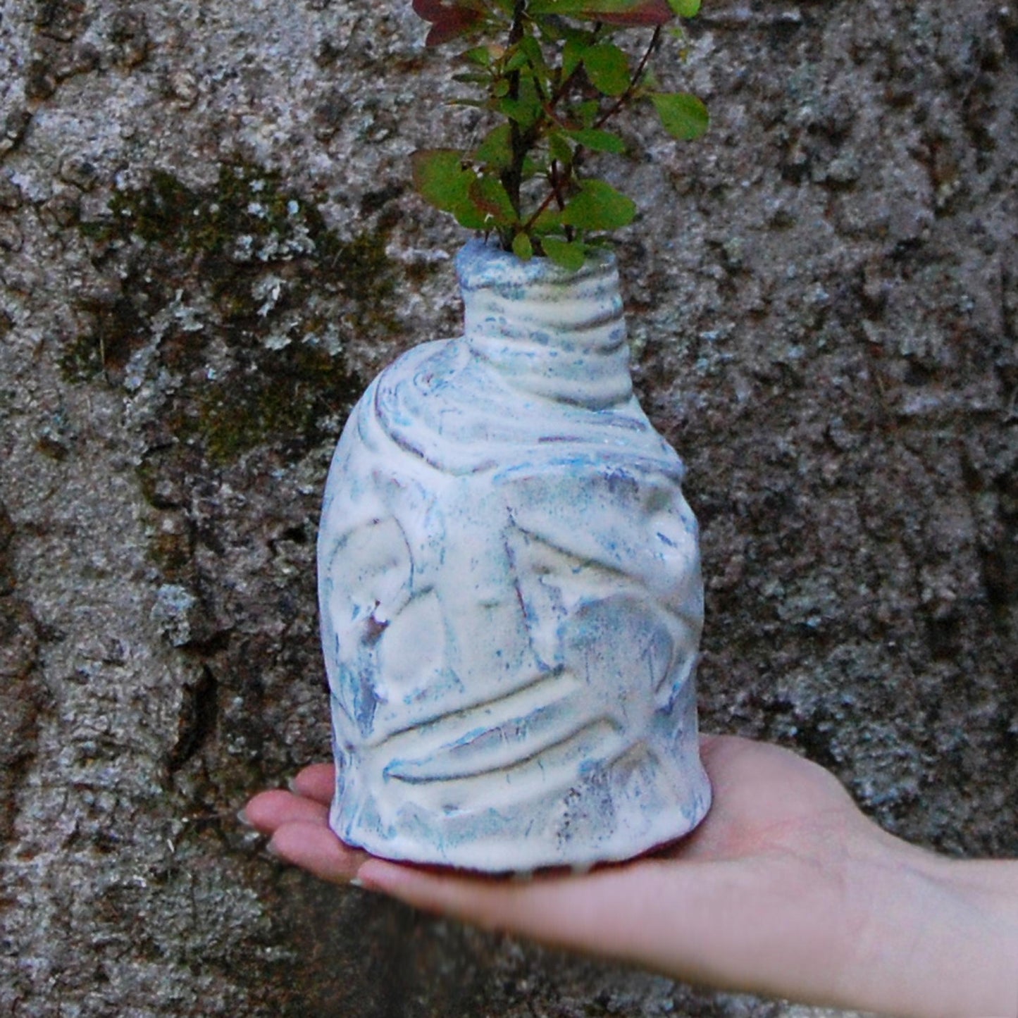 Emily - Ceramic Vase, hand built Ikebana Vase. FREE SHIPPING US.