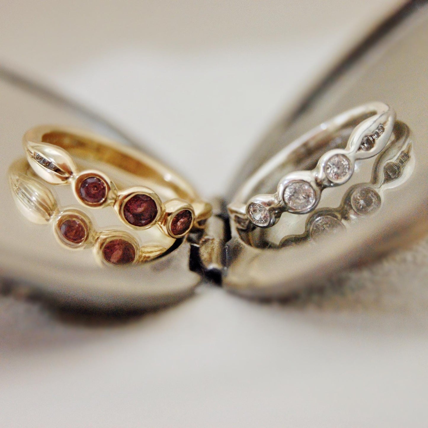 Nora - Delicately Beautiful Three Stone Engagement, Commitment or Stacking Ring with Accent CZ Side Gemstones, Set in Solid Silver.