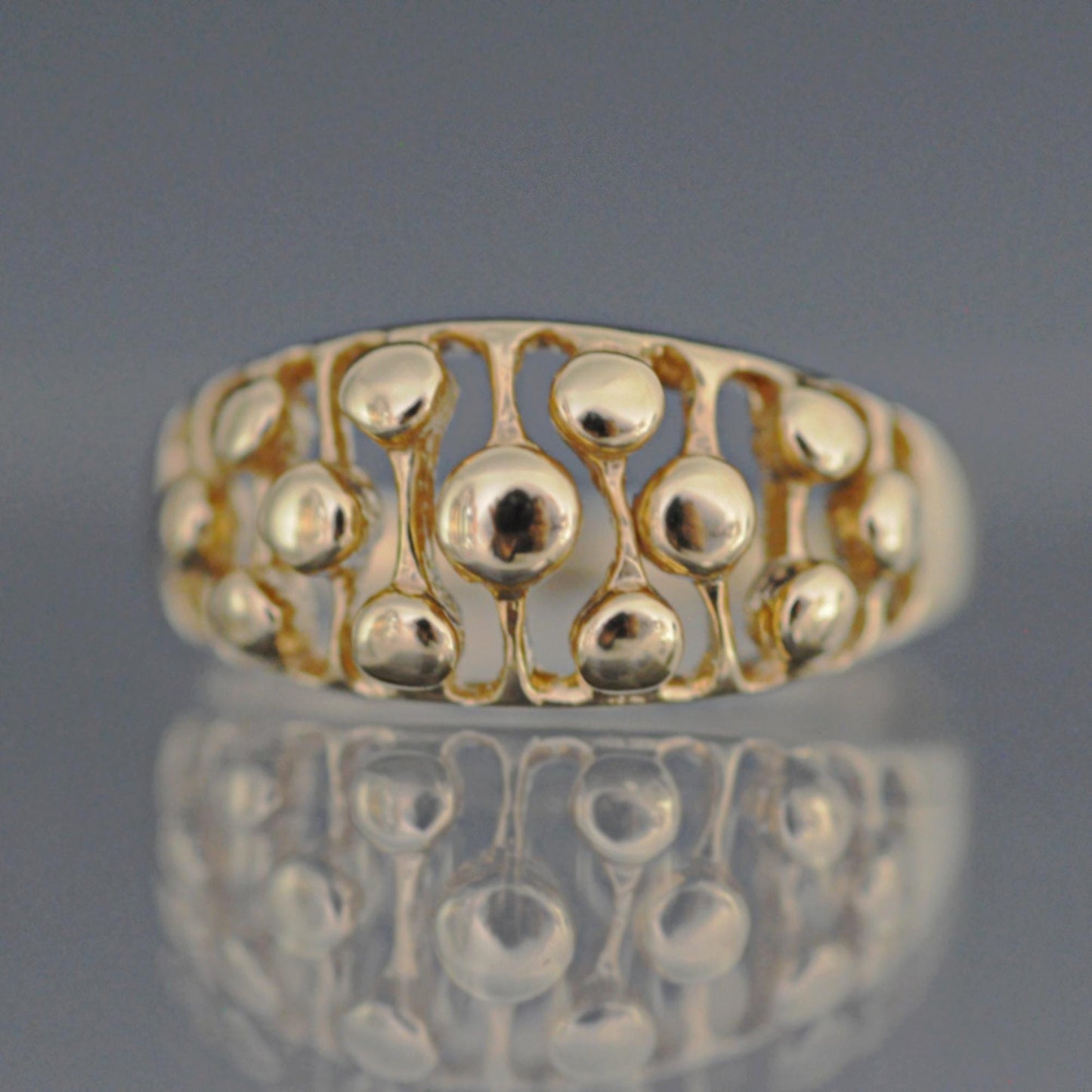 Angel - Divine Elegance Solid Gold Marquise Bossed Wedding Ring - Customizable with Gemstones, Free US Shipping