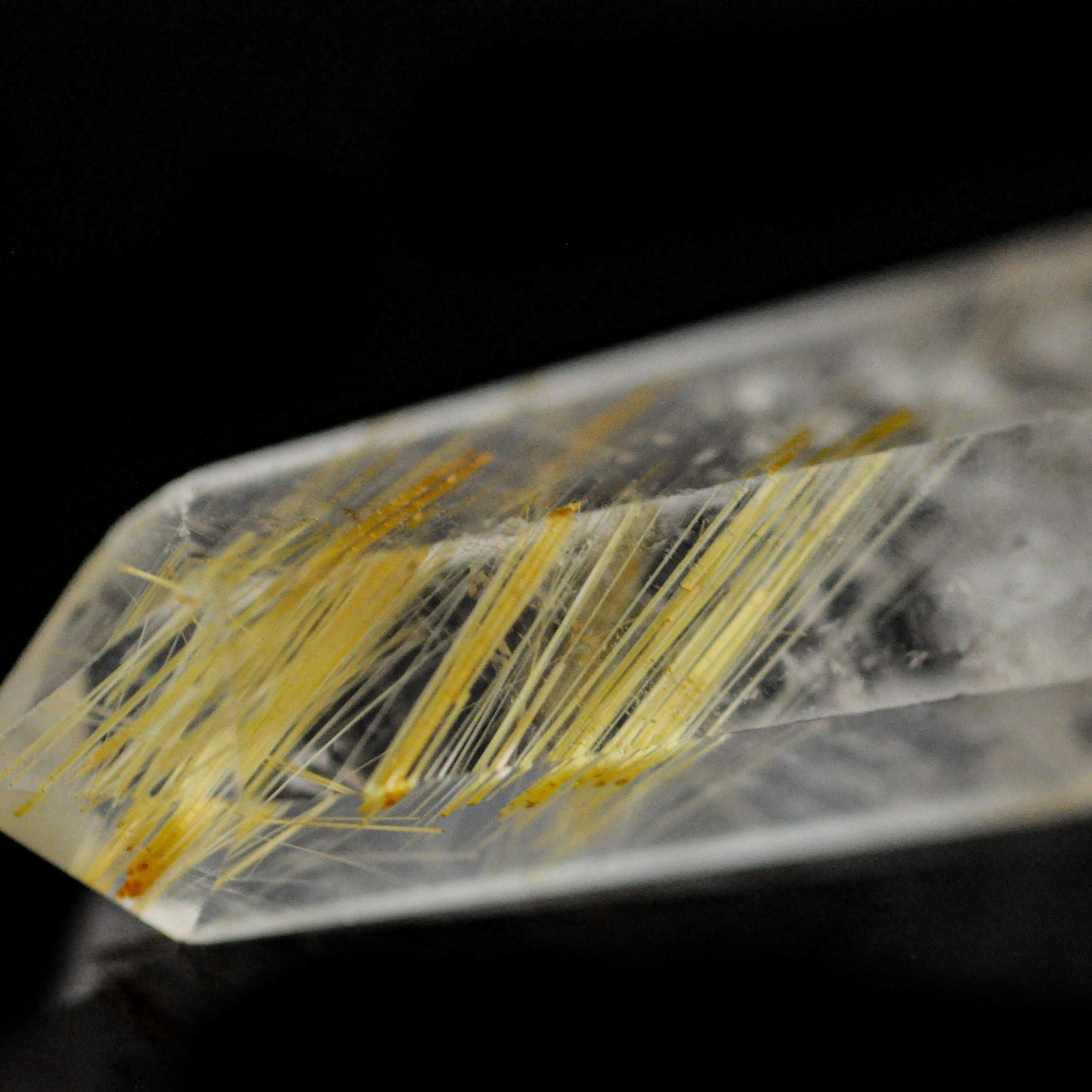 Ose -  Vintage Rutilated Crystal Quartz Pendant - Double Pointed Beauty for Crystal Lovers.