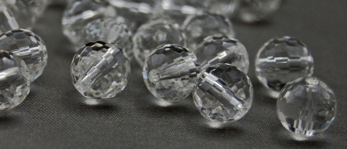 D113 - Loose Faceted Crystal Quartz Beads