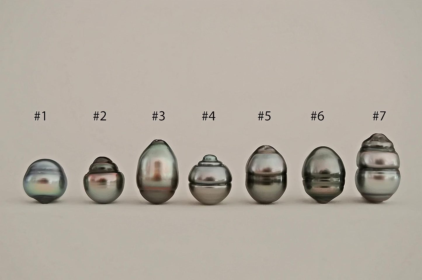 D418 - Large Circlé Tahitian Pearls, Fully Drilled, Natural Color,