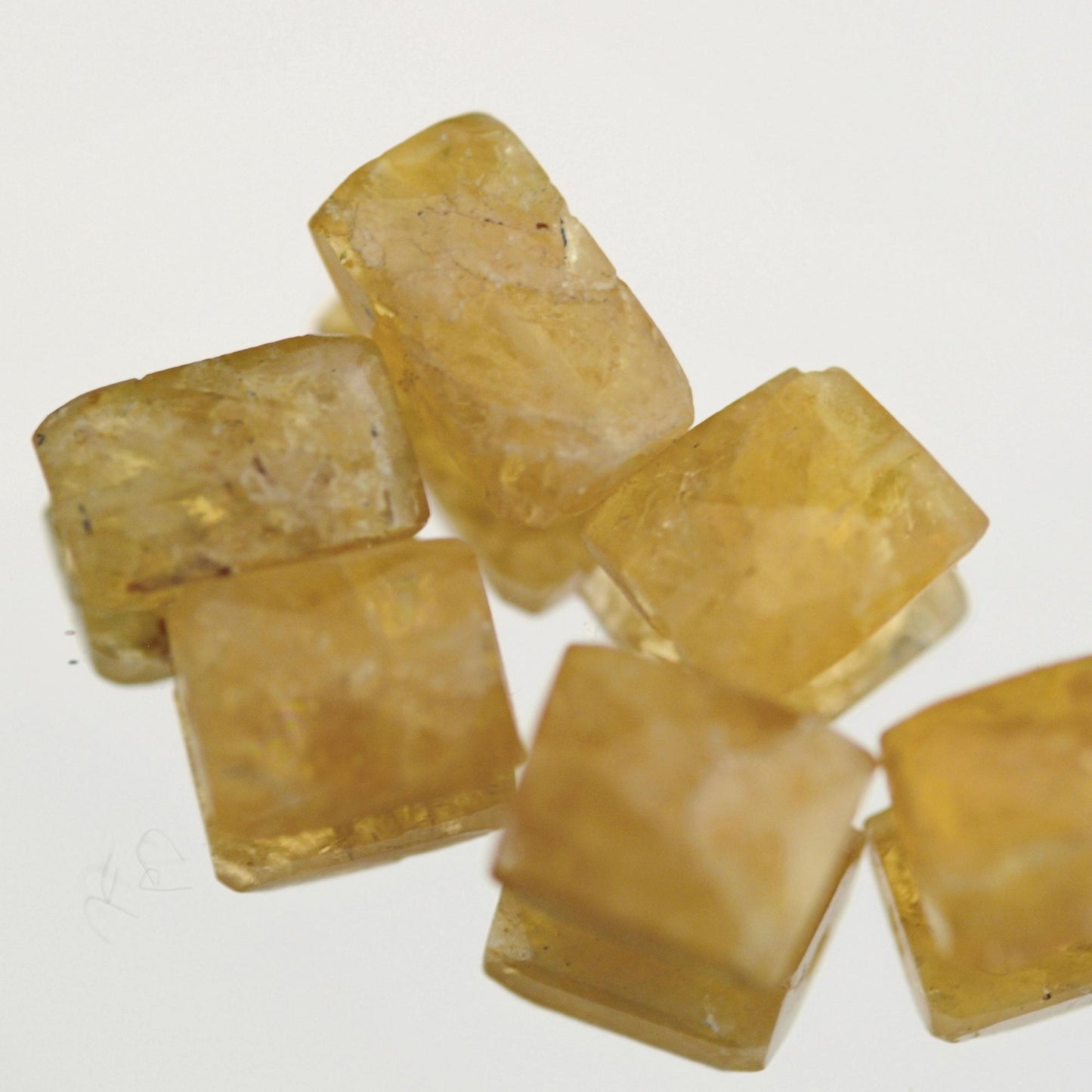 D118 - Loose Yellow Beryl or Heliodor Beads, Rectangular Aquamarine Gemstones.