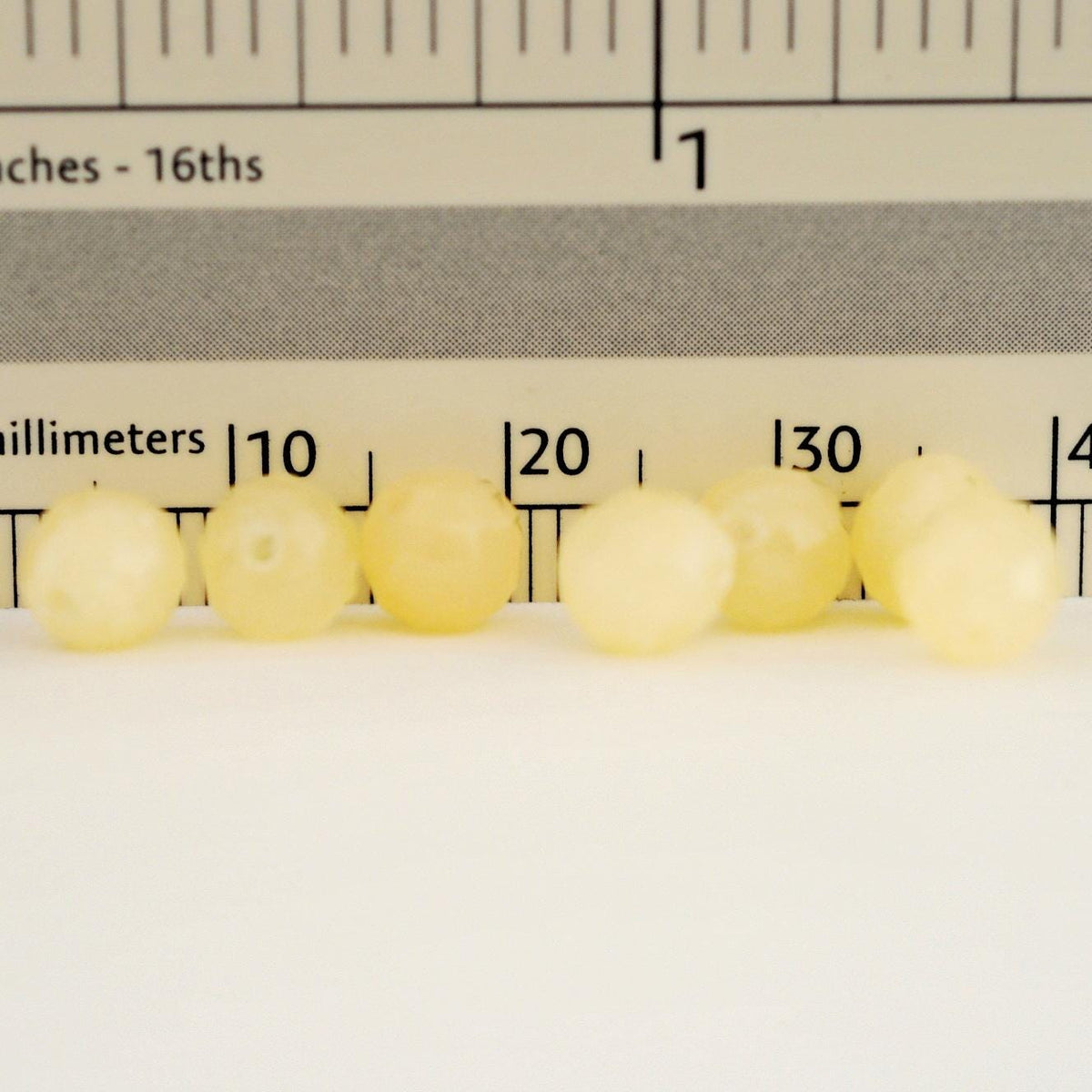 D112 -  Loose Yellow Jade 6mm Faceted Fully Drilled Beads for Jewelry Making or Beading.