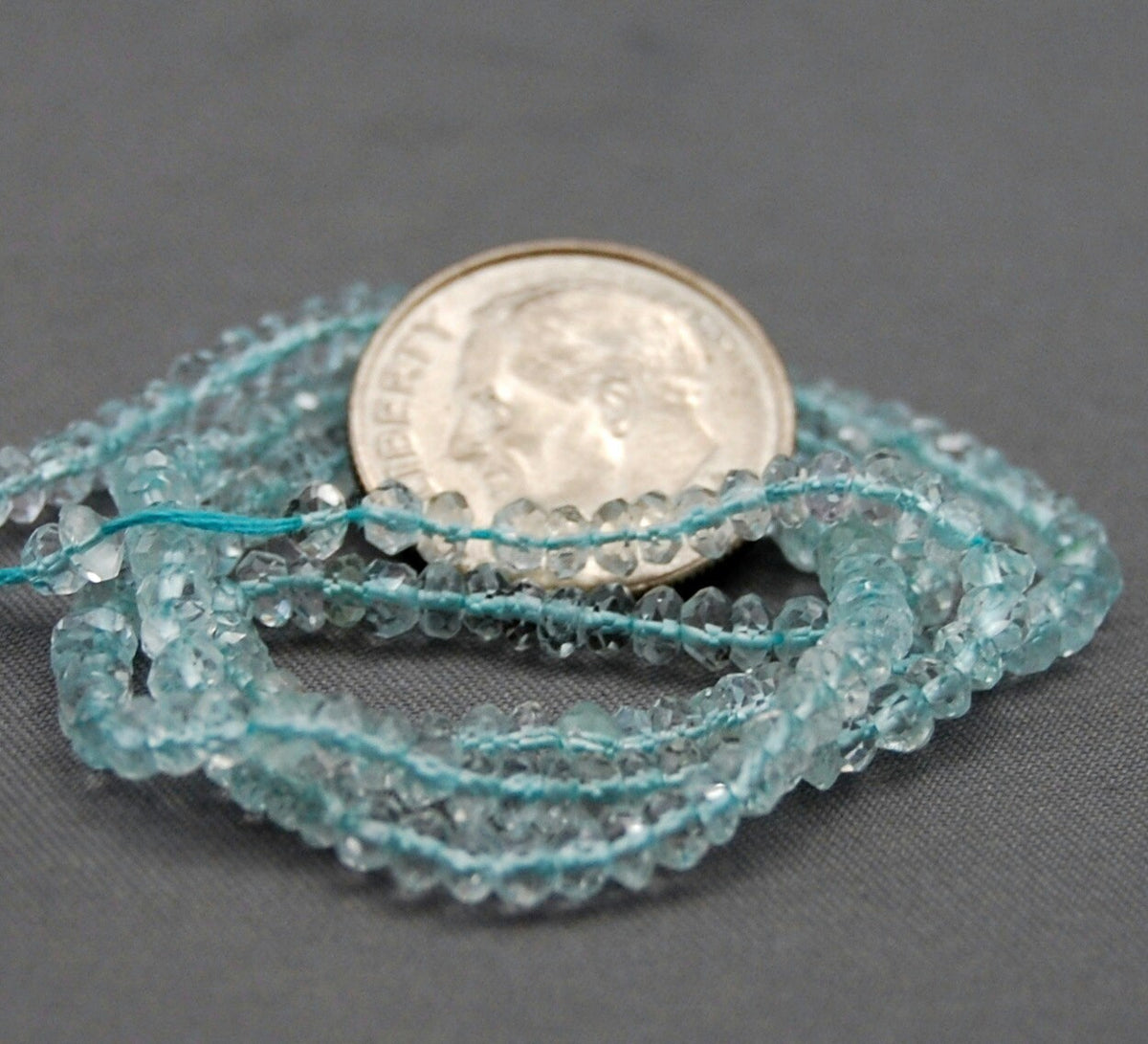 D120 - Aquamarine Gemstone Roundel Beads