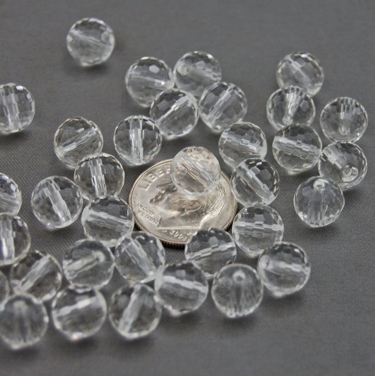 D113 - Loose Faceted Crystal Quartz Beads