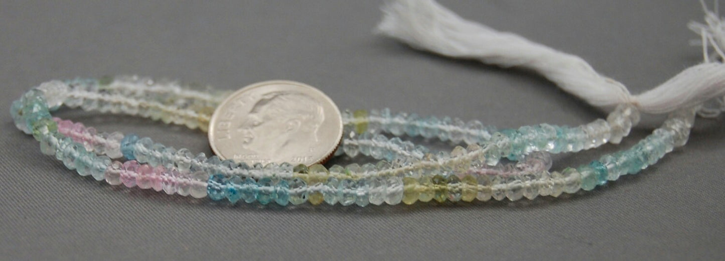 D126 - Loose Gemstone Beads, Multi-Color Aquamarine Bead Strand