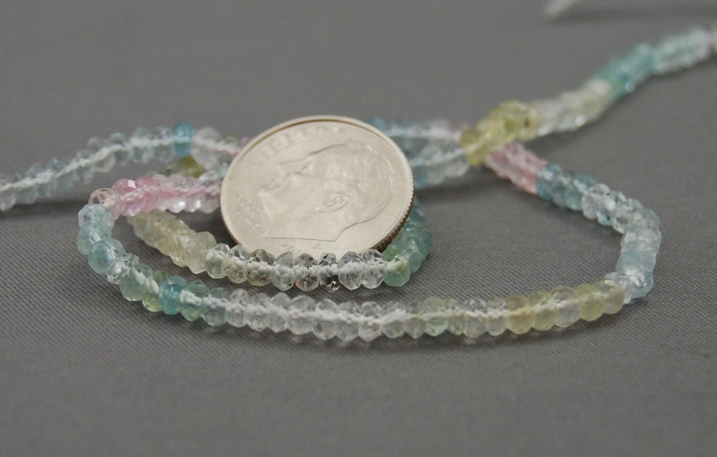 D126 - Loose Gemstone Beads, Multi-Color Aquamarine Bead Strand