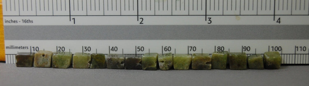 D217 - Vintage Green Garnet Gemstone Beads