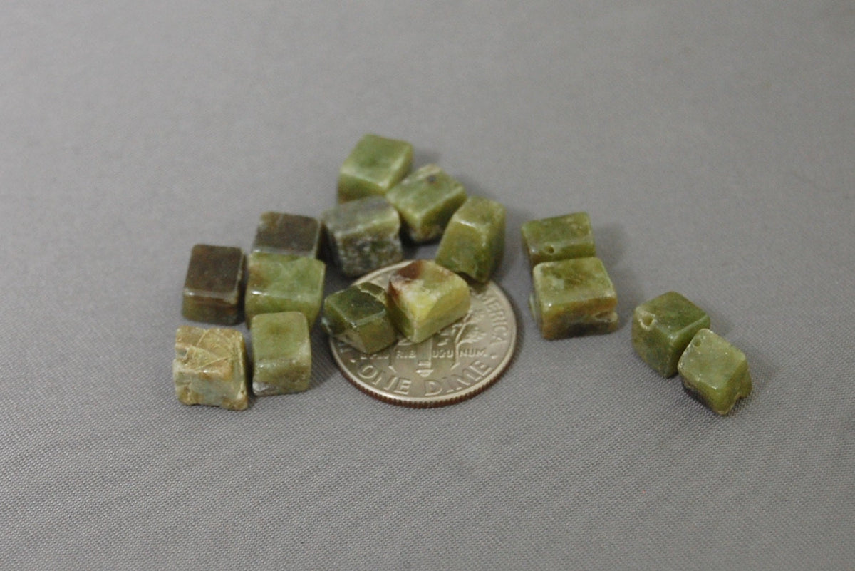 D217 - Vintage Green Garnet Gemstone Beads